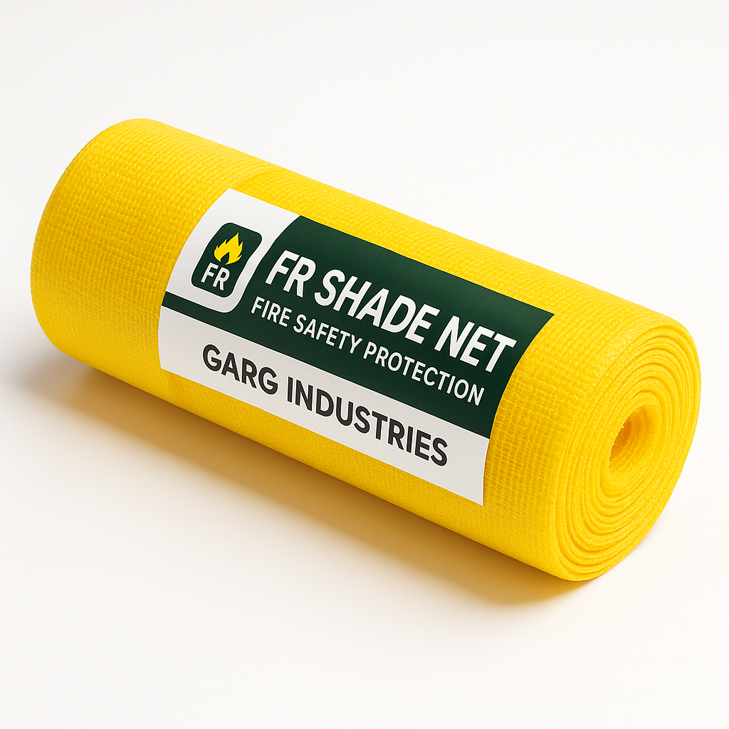 Fire Retardant (FR) Shade Net | HDPE UV Stabilized | Industrial & Agriculture Protection Net — Yellow